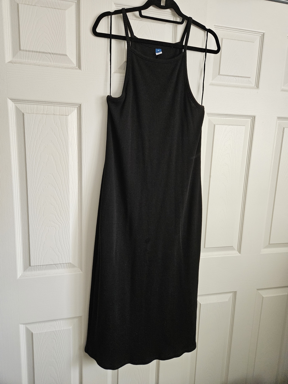 Old Navy Black Ribbed Midi Tank Dress